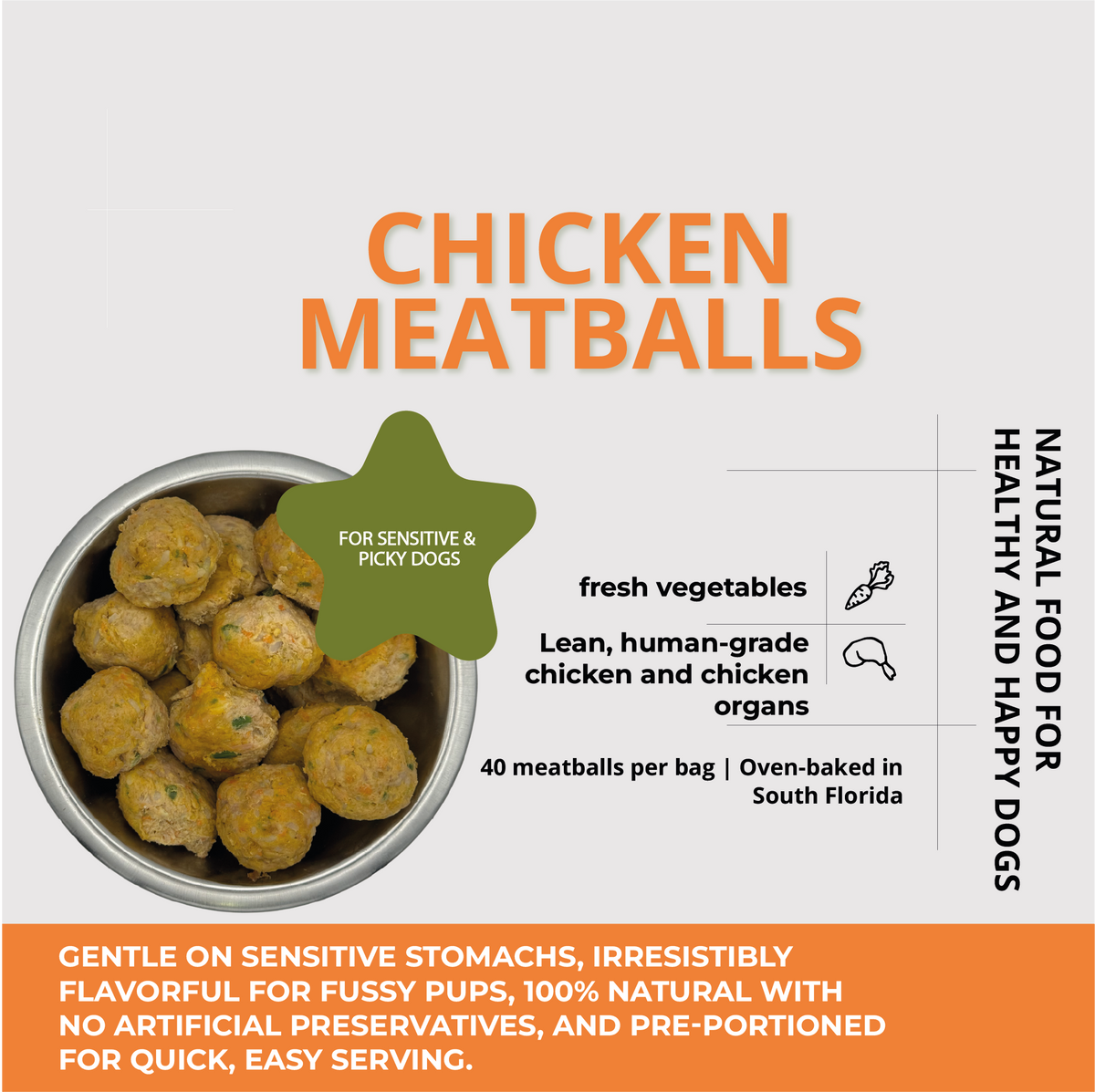 Sensitive Meatballs Chicken Meatballs for Dogs | Sensitive Stomach – CHEF WUAU!